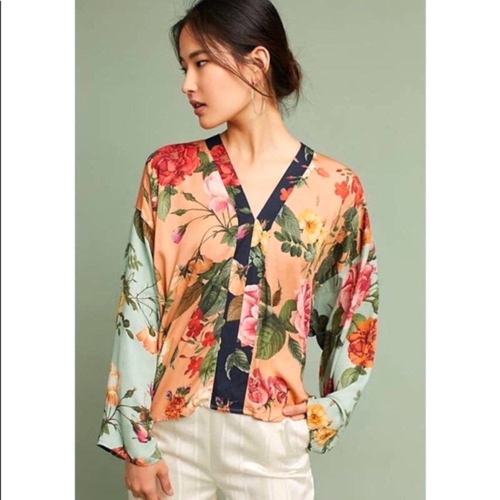 Farm Rio floral Kimono V Neck top